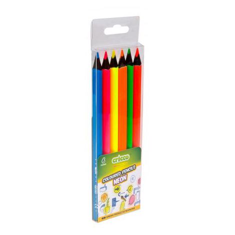 Kredki ołówkowe Cricco Jumbo Neon, 6 kolorów